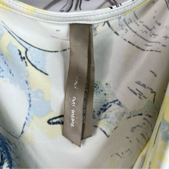 Be true to you tank top flowy Chic Floral Cowl Neck Blouse - Yellow and Blue - Picture 8 of 13